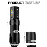 Wireless Tattoo Machine LED LargeScreen coreless Motor Wireless Tattoo Power Tattoo Gun For tattoo body