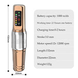 2 Batteries Wireless PMU Tattoo Machine Rotaty Battery Pen capacity of 1000mAh Battery For eyebrows, eyes, and lips